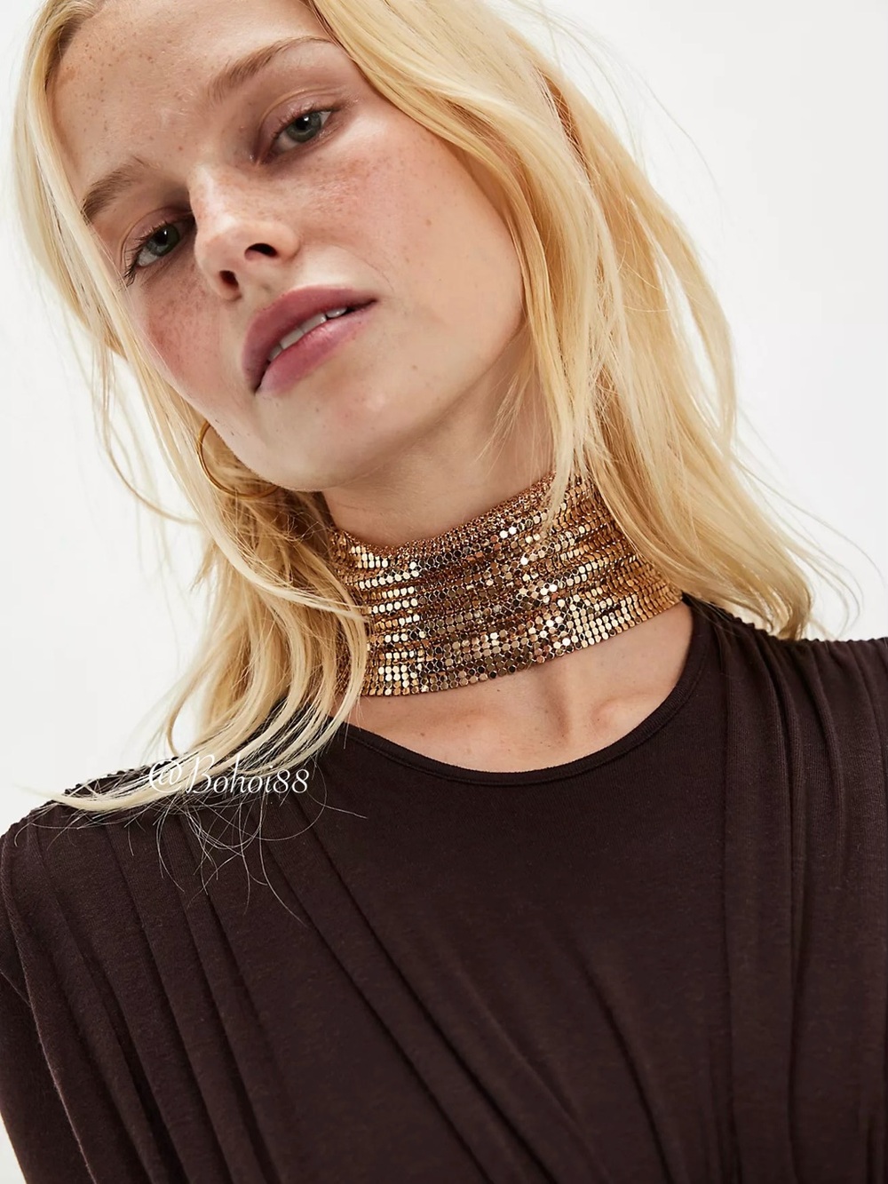 NWT Free People Chainmail Dancefloor Choker Necklace - Picture 10 of 10